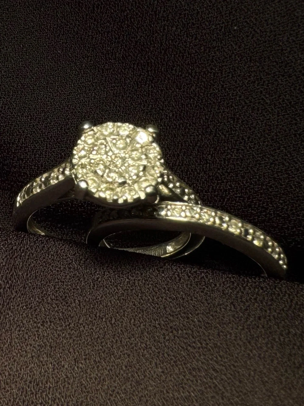 Diamond Pave Halo Bridal Ring Set